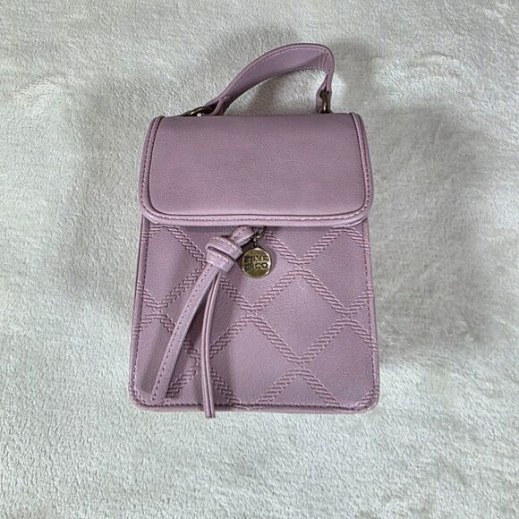 Frye Handbags - Frye & Co Cellie Crossbody Bag Lavender Faux Leather Phone Purse CC Slot 2 Pocke